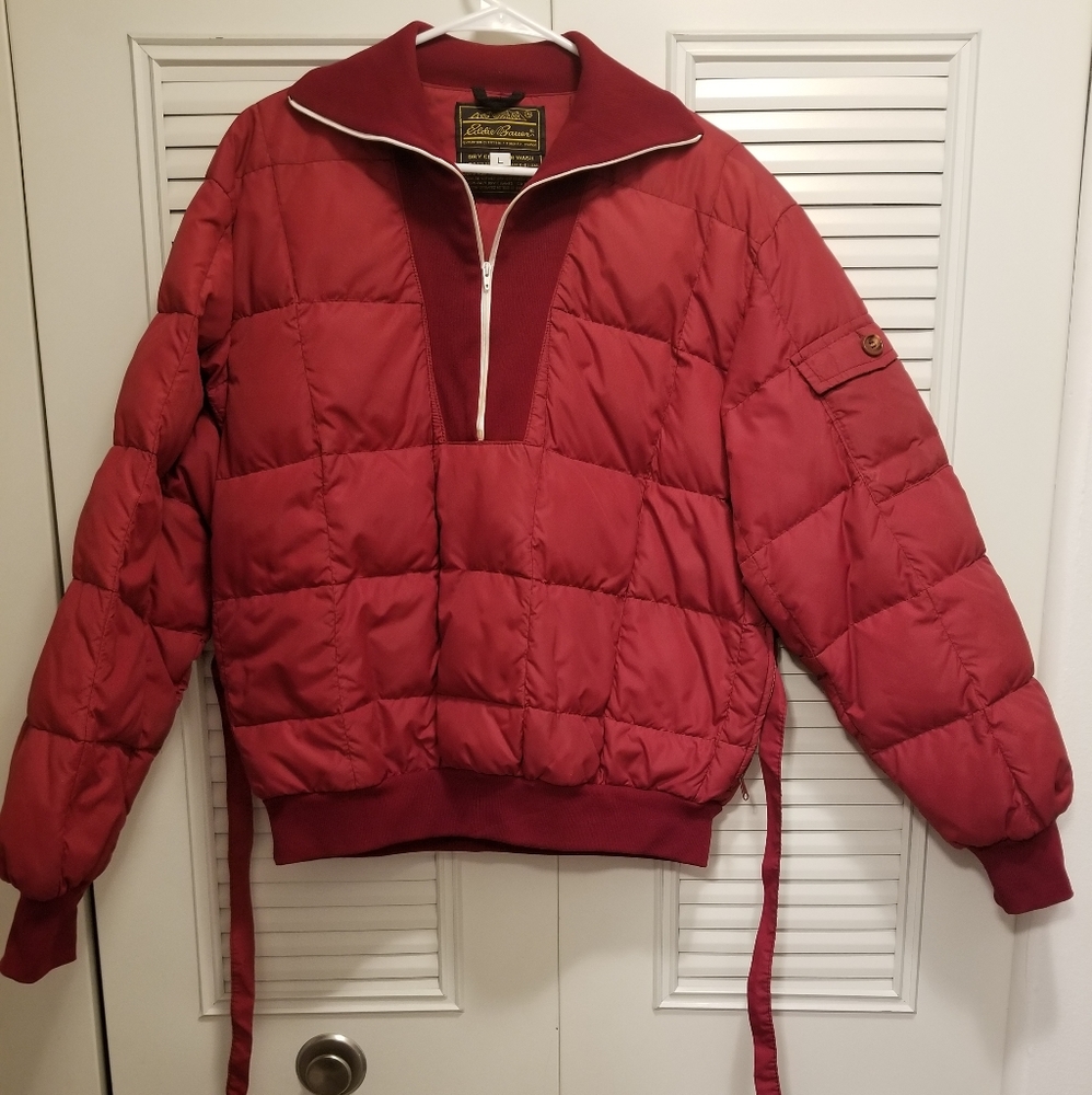 Vtg Eddie Bauer Down Packable Pullover Puffer Coat